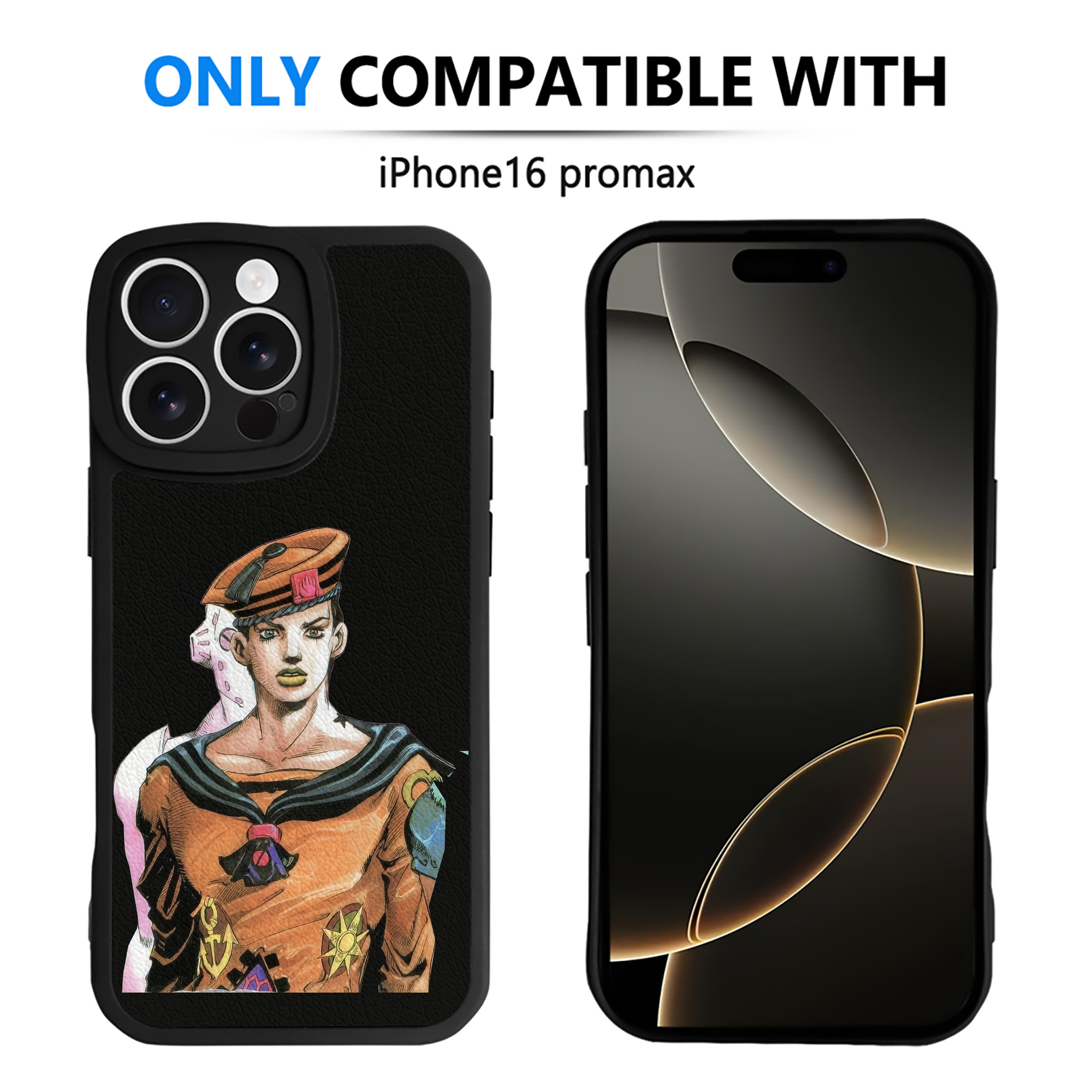 （画像用） ジョジョの奇妙な冒険 東方定助 JoJo's Bizarre Adventure Higashikata Josuke 【iPhone 16シリーズ対応】シリコンスマホケース（レザー調） 材質：シリコン